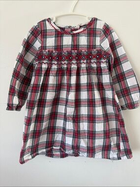 Beebay Plaid Dress Shirt in Red, Navy & White